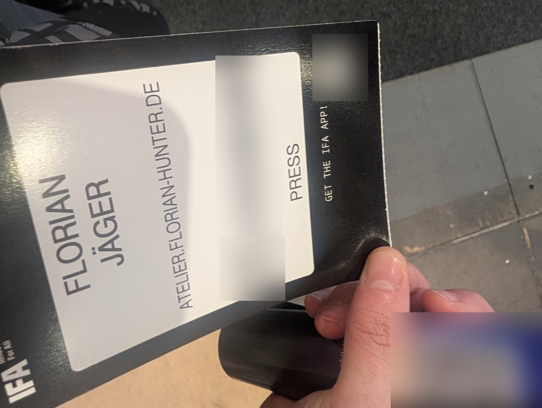 Der Presseausweis der IFA mit Name, Websiteadresse und PRESS